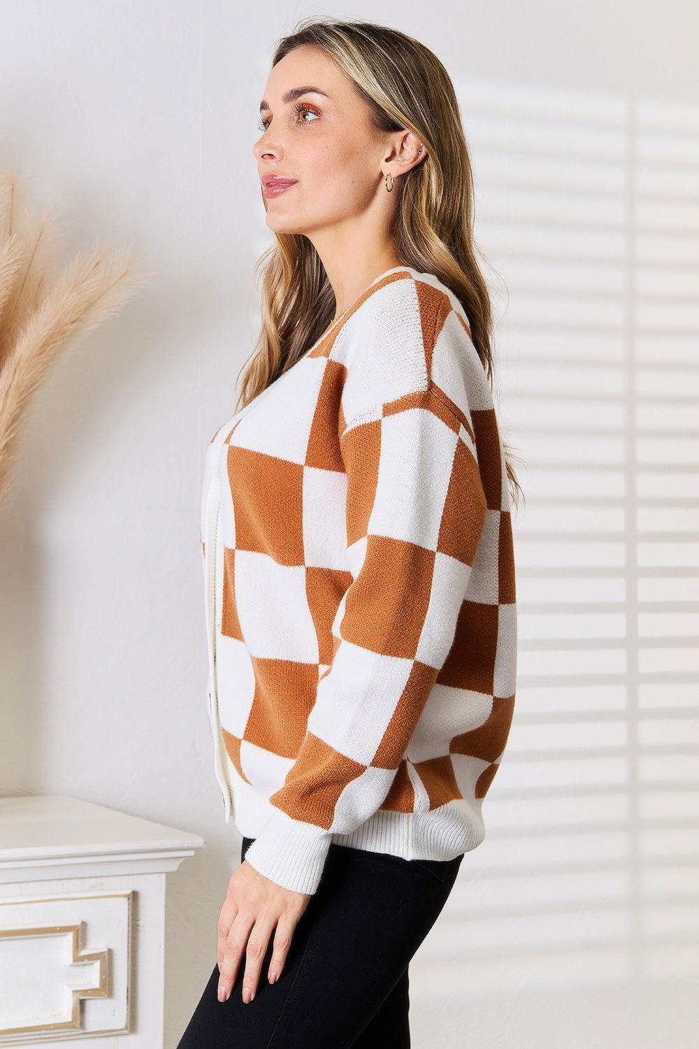 Angel Wings Double Take Button-Up V-Neck Dropped Shoulder Cardigan - Clothes For Her Online Store