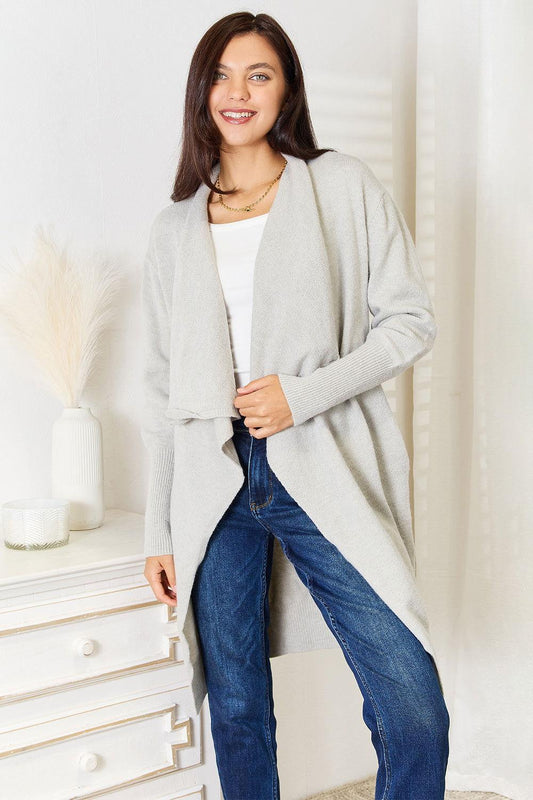 Angel Wings Open Front Duster Cardigan with Pockets - Clothes For Her Online Store