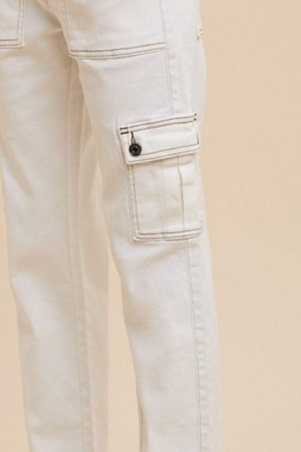 Annie Wear Straight Leg Jeans with Cargo Pockets - Clothes For Her Online Store