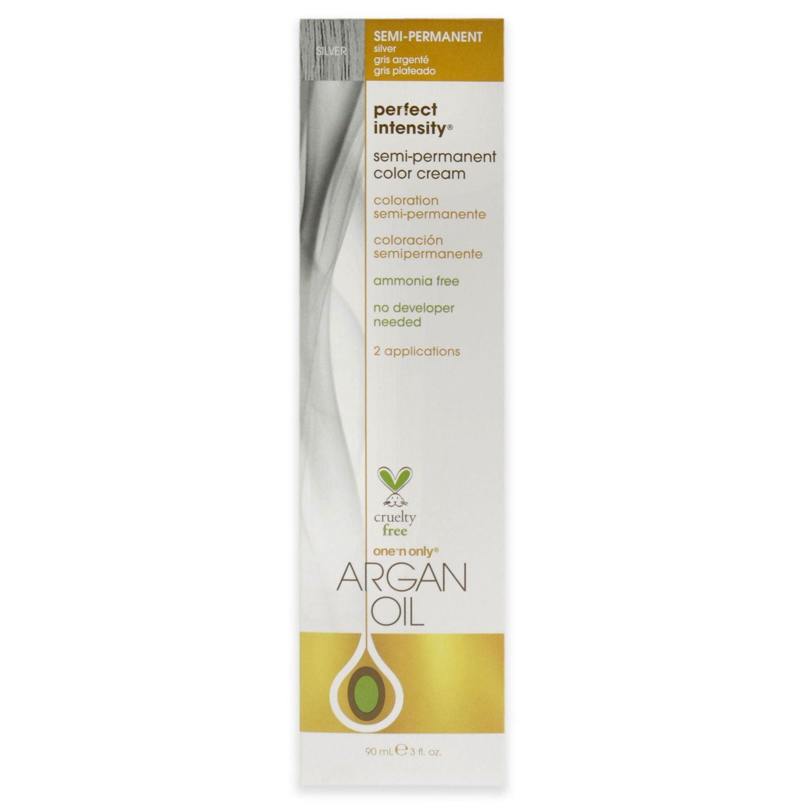 Argan Oil Perfect Intensity Semi-Permanent Color Cream - Silver by One n Only for Unisex - 3 oz Hair Color