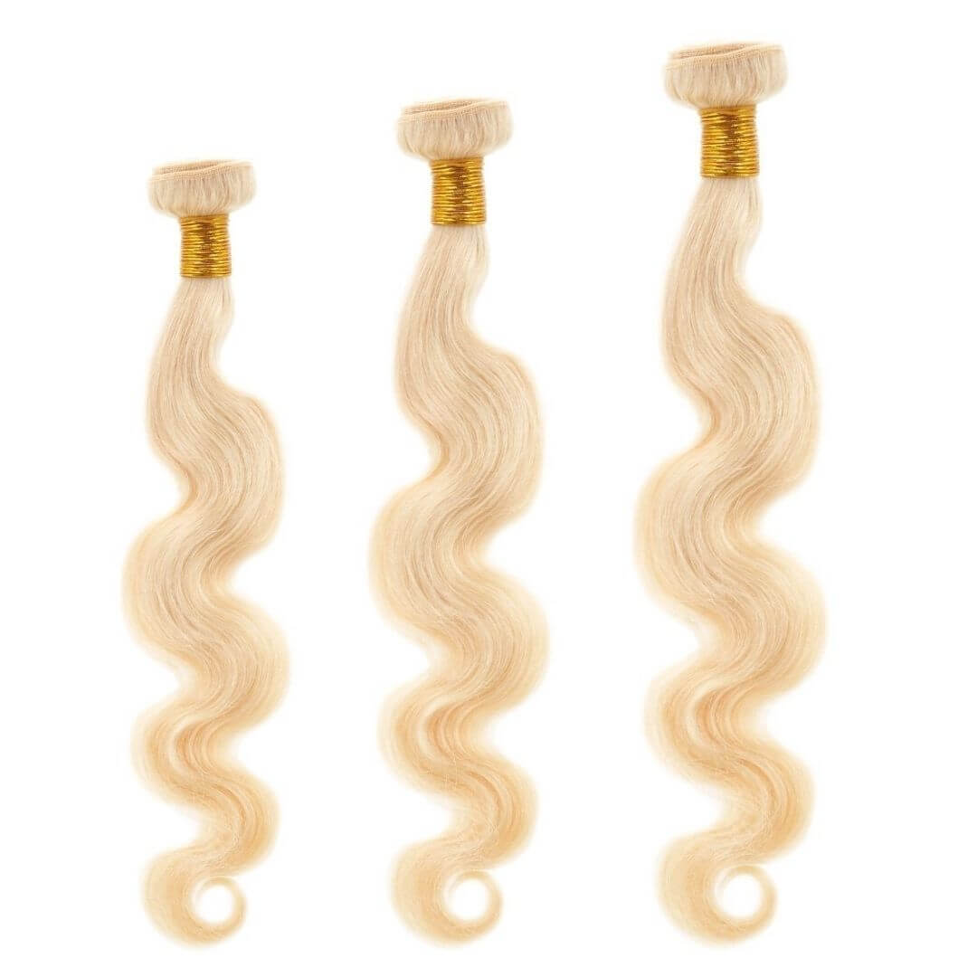 Russian Blonde Body Wave Bundle DealsRussian Blonde Body Wave Bundle Deals offer (3) bundles per package. The hair extensions can be colored and styled to your desired look. Lengths: 12" - 26" Wefts: Machine Double Stitch Style: Russian Blonde Body Wave B