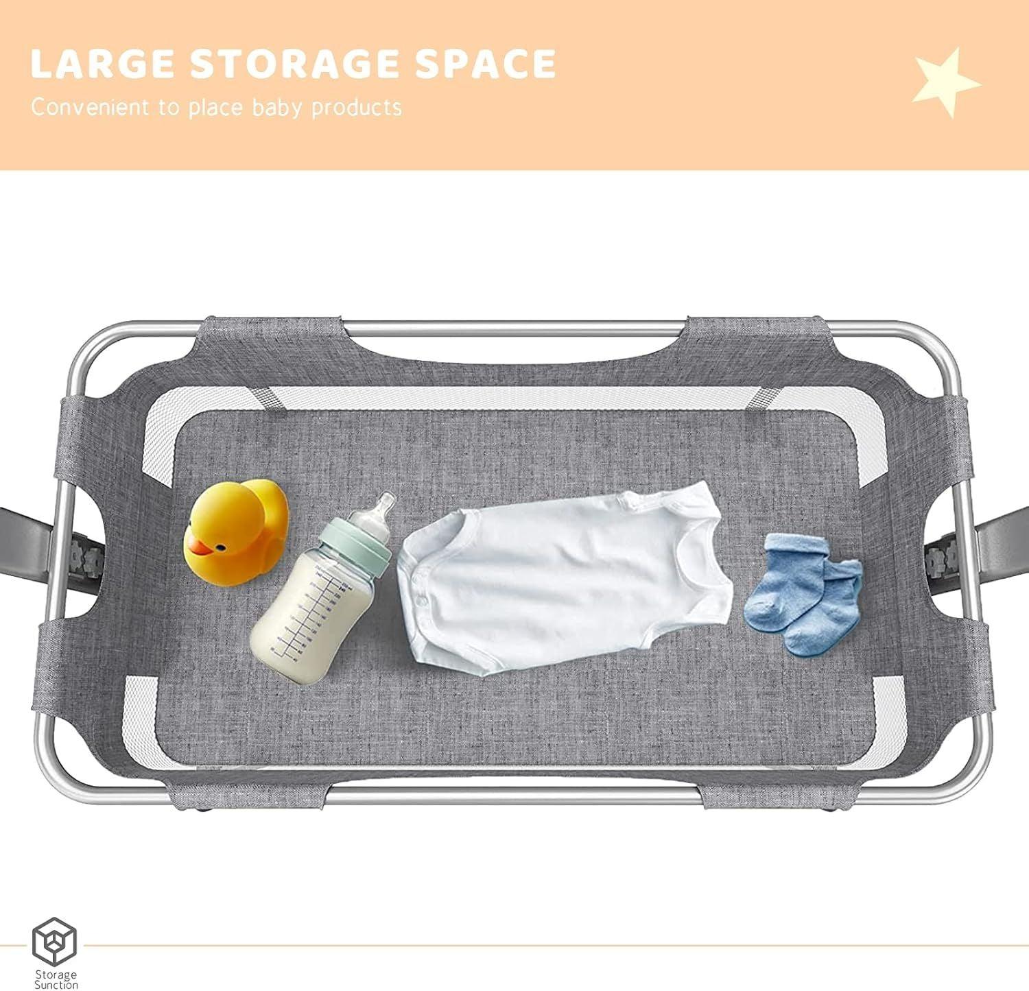 Baby Bassinet Bedside Sleeper 3 in 1 Bedside Crib, Adjustable Portable Bed for Infant/Baby/Newborn,with Mosquito Nets, Large Storage Bag, Comfortable Mattresses, Lockable Wheels - Clothes For Her Online Store