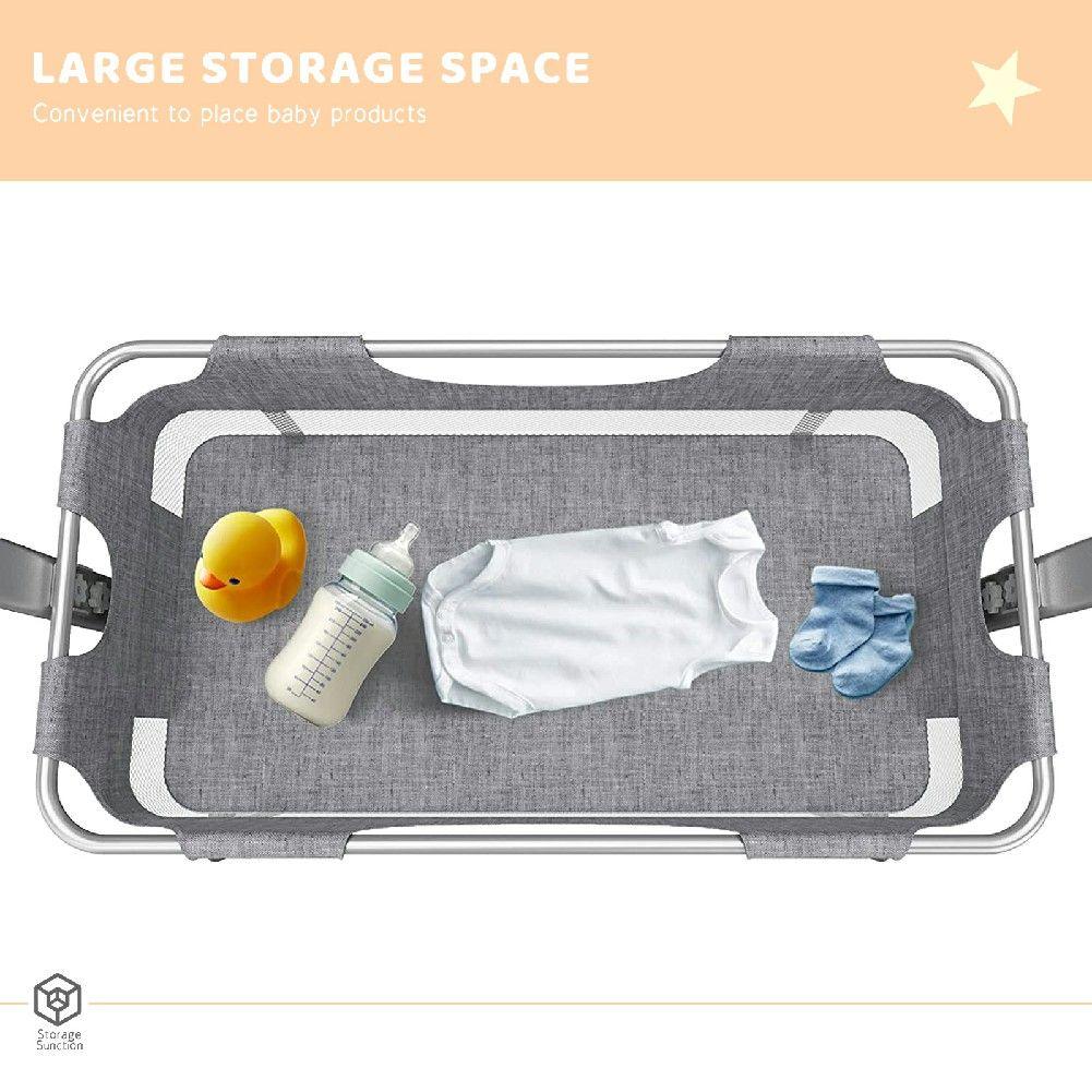 Baby Bassinet, Bedside Sleeper,Foldable Baby Bed to Bed, Adjustable Portable Bed for Infant/Baby/Newborn,with Mosquito Nets, Large Storage Bag, Comfortable Mattresses, Lockable Wheels - Clothes For Her Online Store