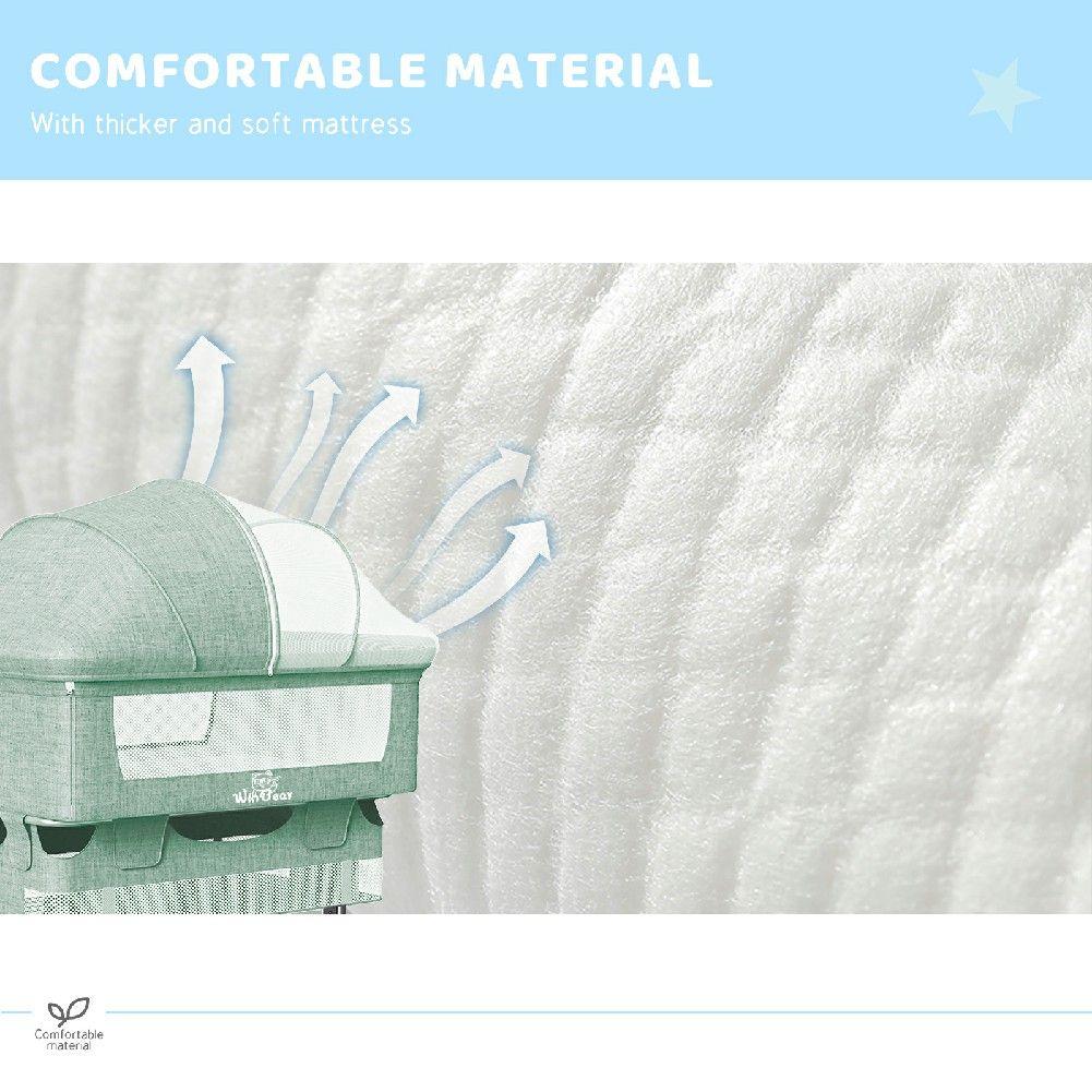 Baby Bassinet, Bedside Sleeper,Foldable Baby Bed to Bed, Adjustable Portable Bed for Infant/Baby/Newborn,with Mosquito Nets, Large Storage Bag, Comfortable Mattresses, Lockable Wheels - Clothes For Her Online Store