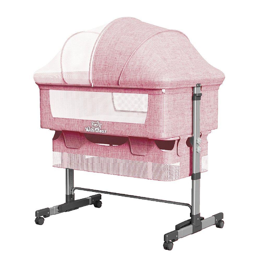 Baby Bassinet, Bedside Sleeper,Foldable Baby Bed to Bed, Adjustable Portable Bed for Infant/Baby/Newborn,with Mosquito Nets, Large Storage Bag, Comfortable Mattresses, Lockable Wheels - Clothes For Her Online Store