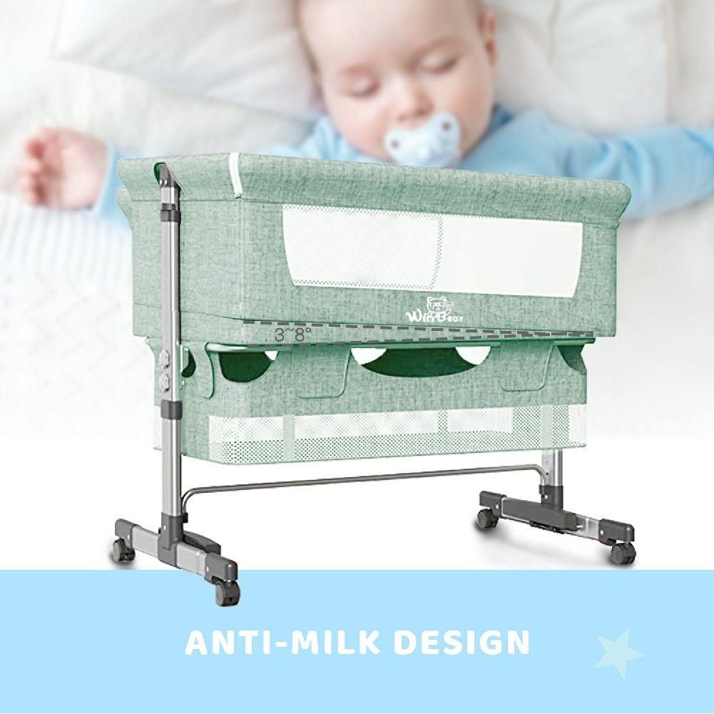 Baby Bassinet, Bedside Sleeper,Foldable Baby Bed to Bed, Adjustable Portable Bed for Infant/Baby/Newborn,with Mosquito Nets, Large Storage Bag, Comfortable Mattresses, Lockable Wheels - Clothes For Her Online Store