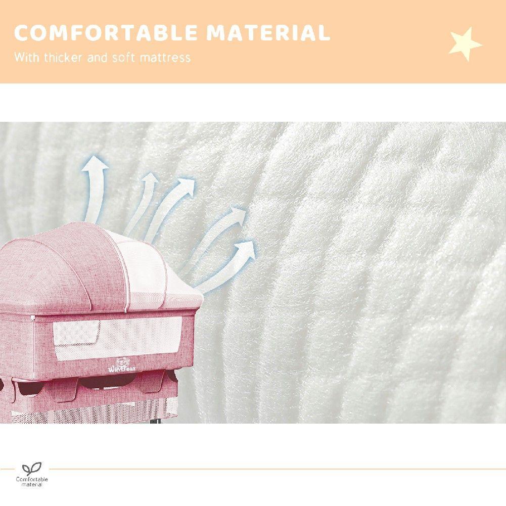Baby Bassinet, Bedside Sleeper,Foldable Baby Bed to Bed, Adjustable Portable Bed for Infant/Baby/Newborn,with Mosquito Nets, Large Storage Bag, Comfortable Mattresses, Lockable Wheels - Clothes For Her Online Store