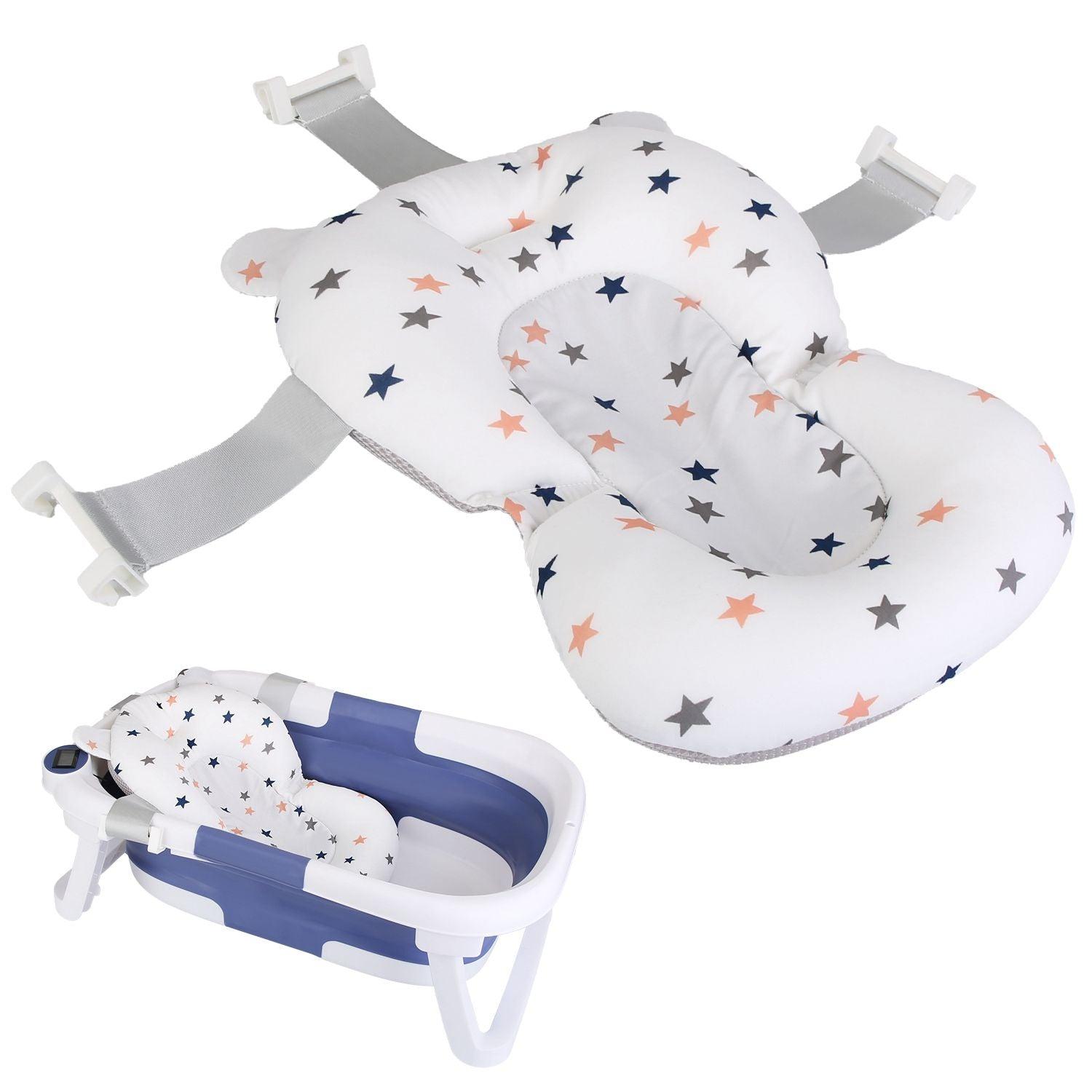Baby Bath Tub with Thermometer Collapsible Travel-Friendly 0-24Months Baby Bathtub - Clothes For Her Online Store
