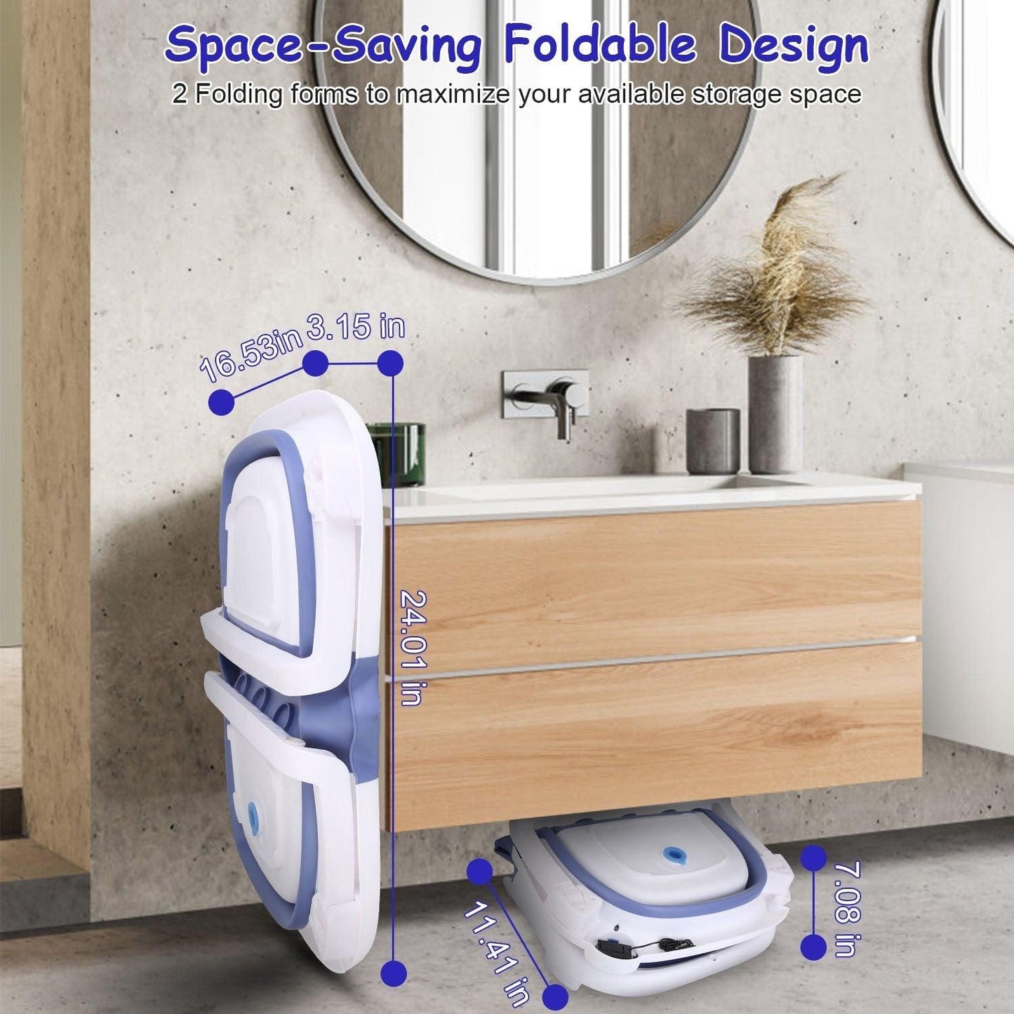 Baby Bath Tub with Thermometer Collapsible Travel-Friendly 0-24Months Baby Bathtub - Clothes For Her Online Store
