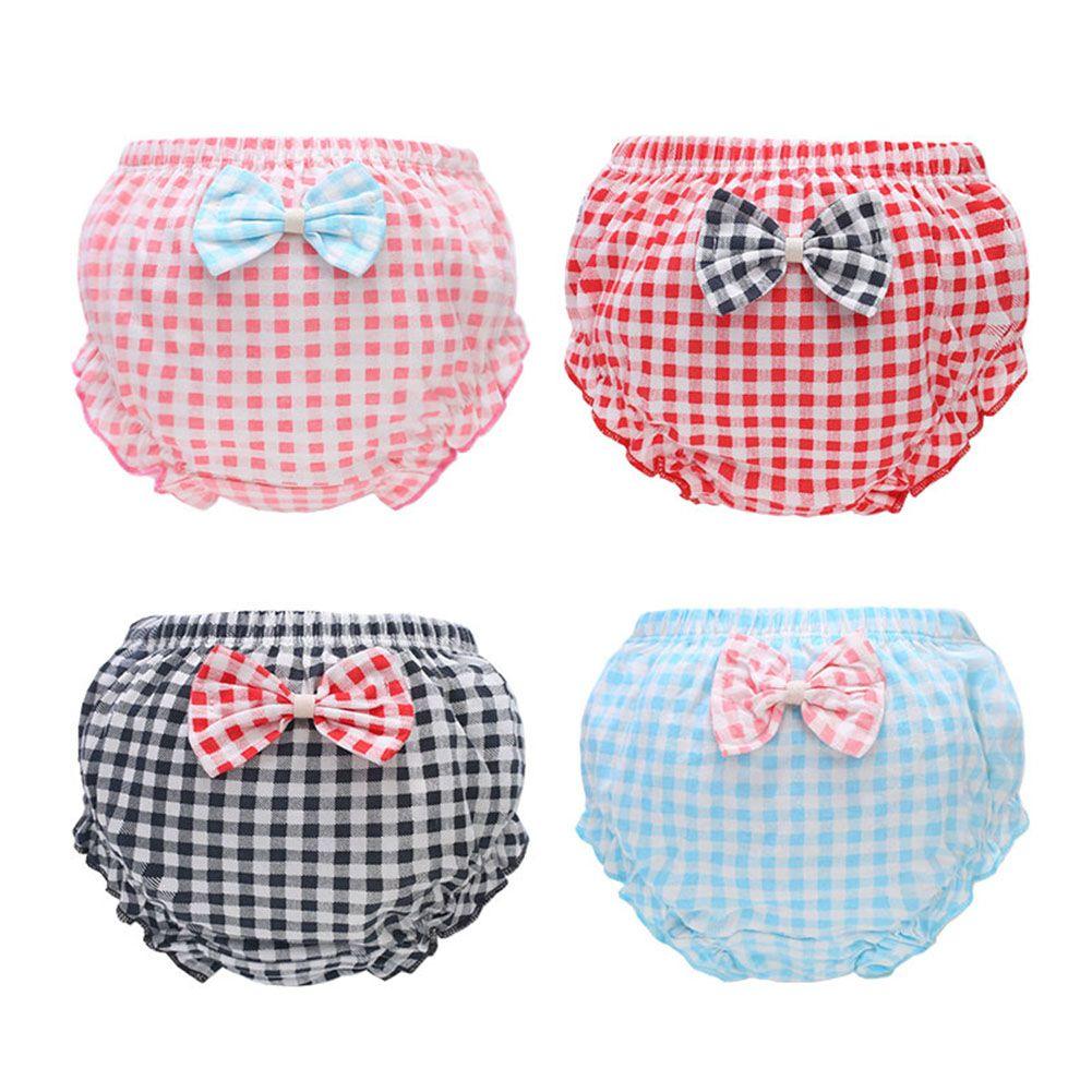 Baby Girls Boys 4 Pack Baby Infant Toddler Bloomer Shorts Grid Cotton Diaper Covers Underwear - Clothes For Her Online Store