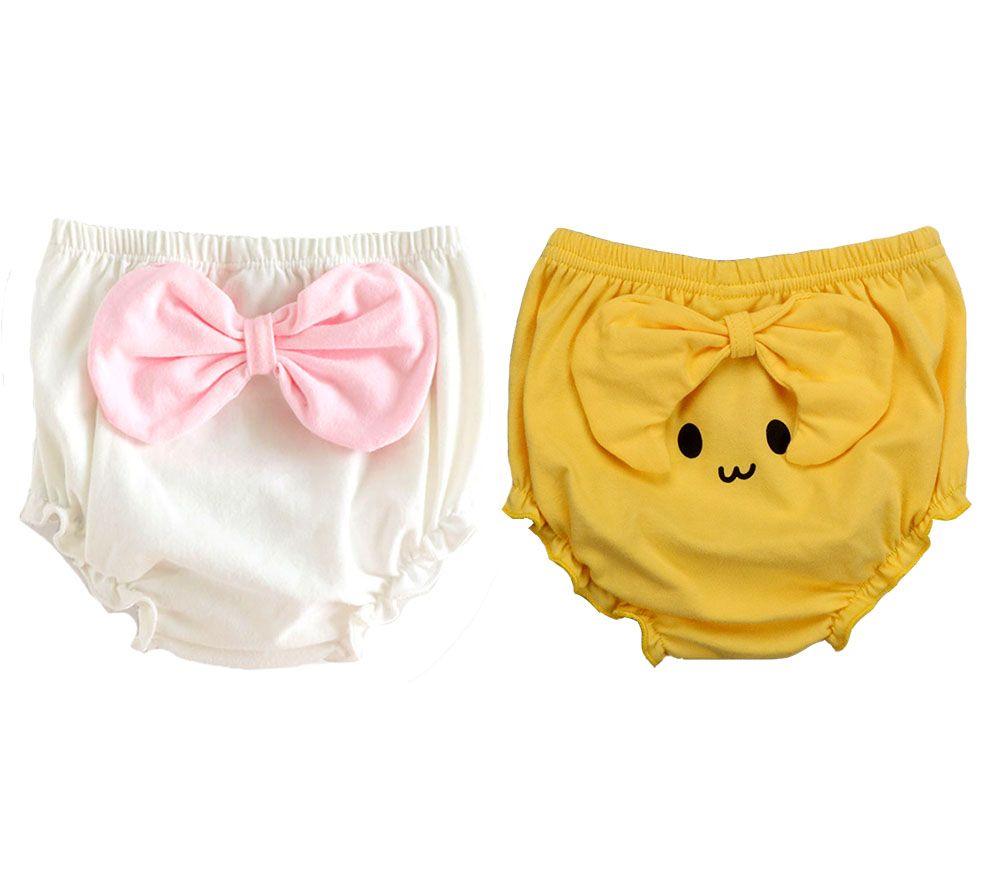 Baby Infant Toddler Bloomer Shorts Lovely Bow Cotton Diaper Covers Briefs, 2 Pack - Clothes For Her Online Store