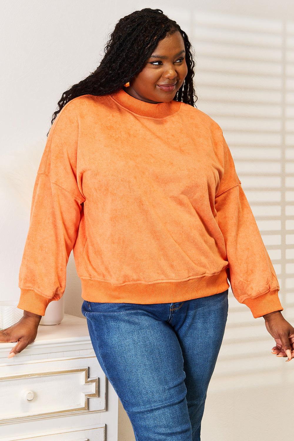 Basic Bae Round Neck Dropped Shoulder Sweatshirt - Clothes For Her Online Store