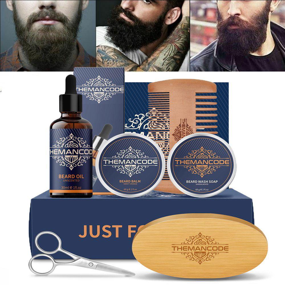 Beard Grooming Kit Beard Oil Beard Wash Soap Beard Blam Beard Comb - Clothes For Her Online Store