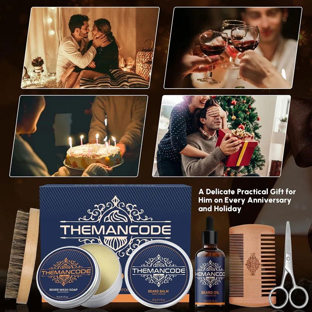 Beard Grooming Kit Beard Oil Beard Wash Soap Beard Blam Beard Comb - Clothes For Her Online Store