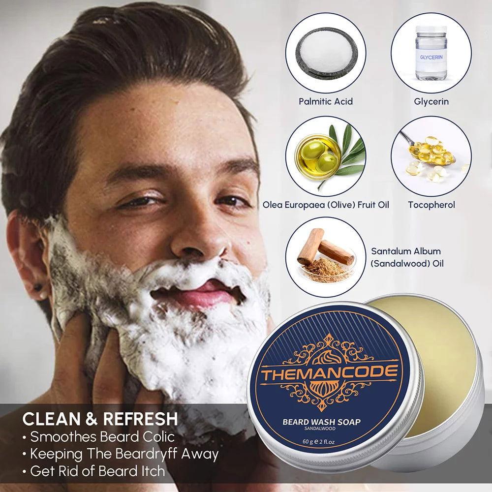 Beard Grooming Kit Beard Oil Beard Wash Soap Beard Blam Beard Comb - Clothes For Her Online Store