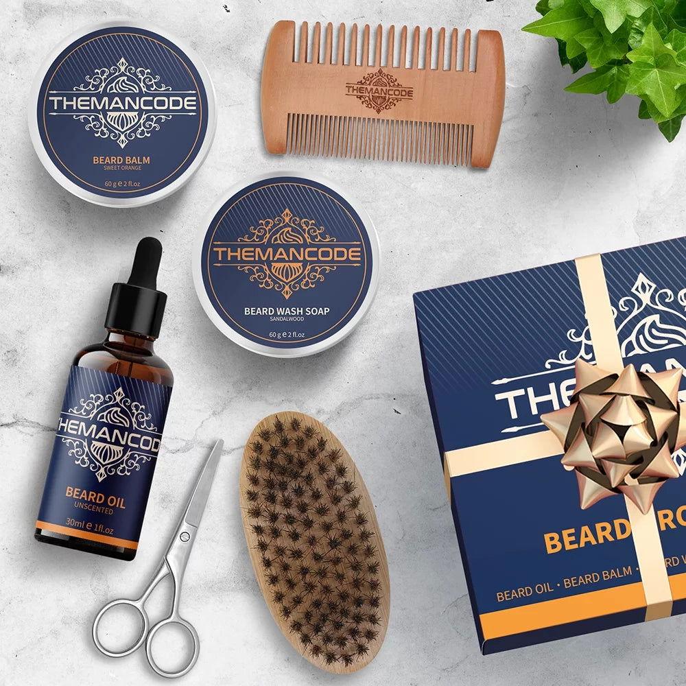 Beard Grooming Kit Beard Oil Beard Wash Soap Beard Blam Beard Comb - Clothes For Her Online Store