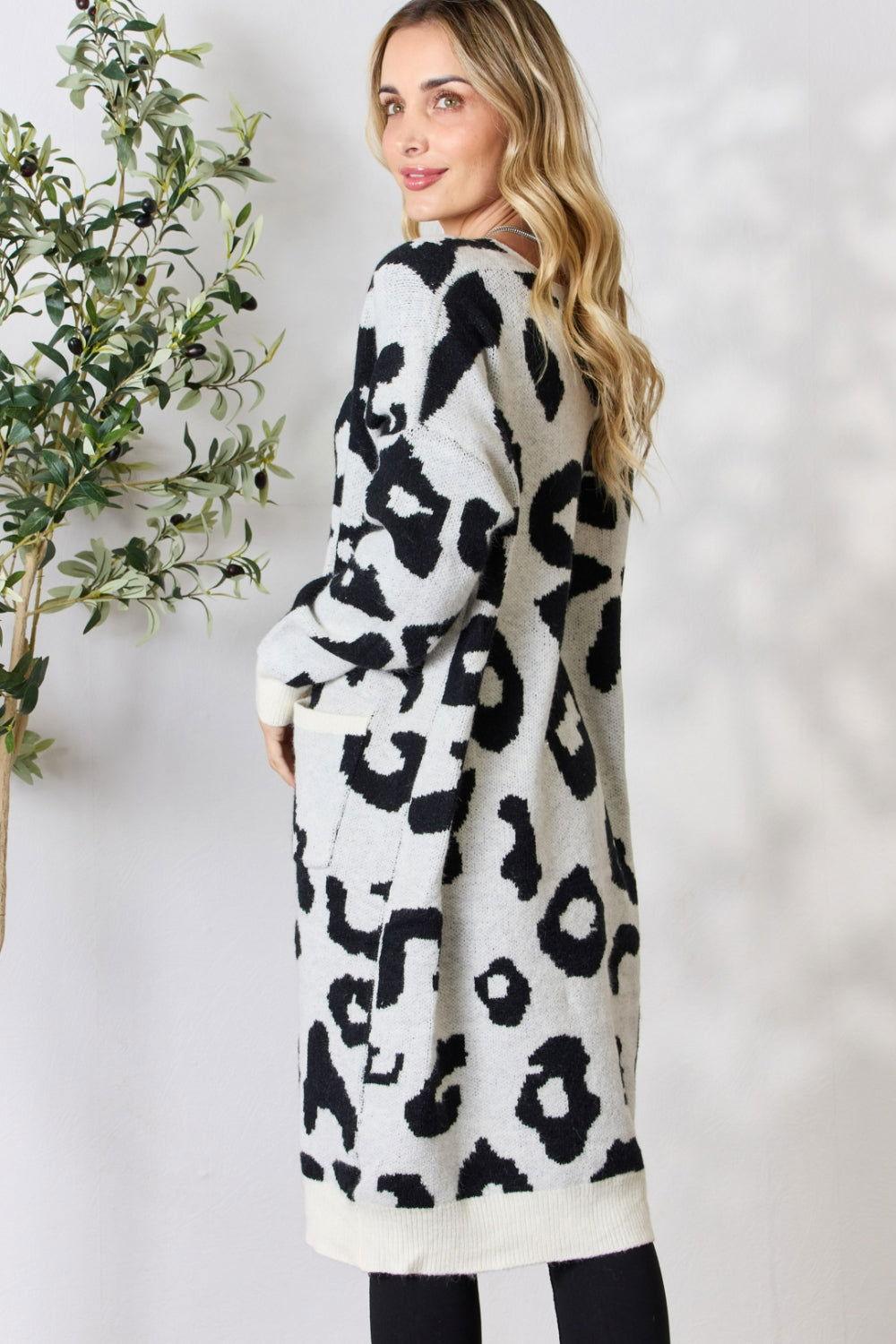BiBi Leopard Open Front Cardigan - Clothes For Her Online Store