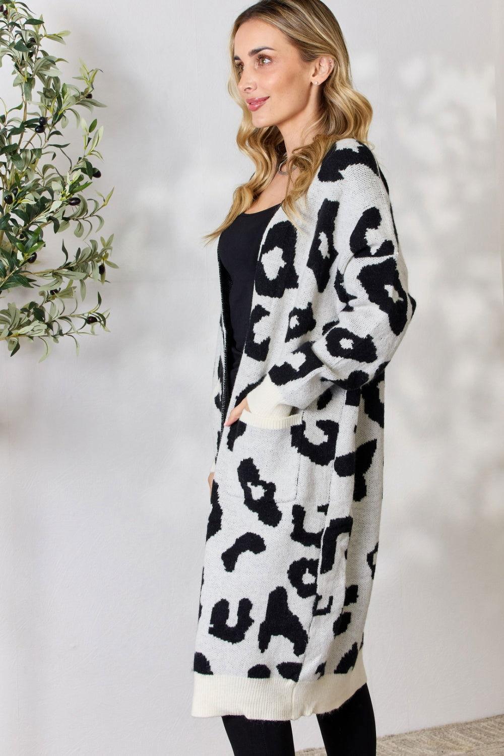 BiBi Leopard Open Front Cardigan - Clothes For Her Online Store