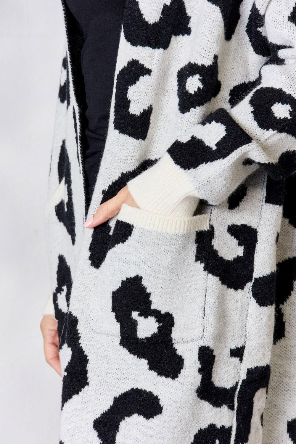 BiBi Leopard Open Front Cardigan - Clothes For Her Online Store