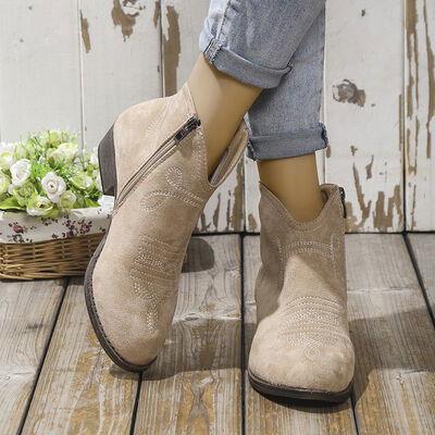 Block Heel Ankle Boots - Clothes For Her Online Store