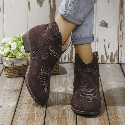 Block Heel Ankle Boots - Clothes For Her Online Store