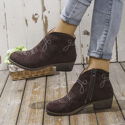 Block Heel Ankle Boots - Clothes For Her Online Store