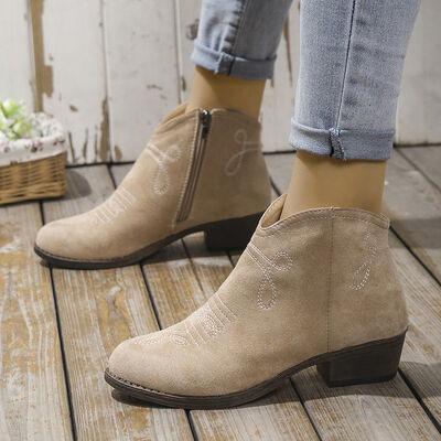 Block Heel Ankle Boots - Clothes For Her Online Store