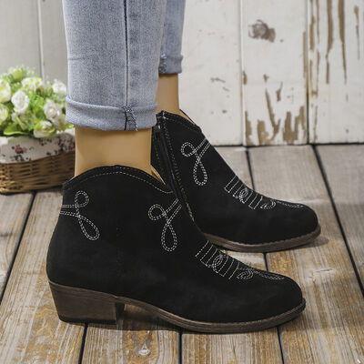 Block Heel Ankle Boots - Clothes For Her Online Store