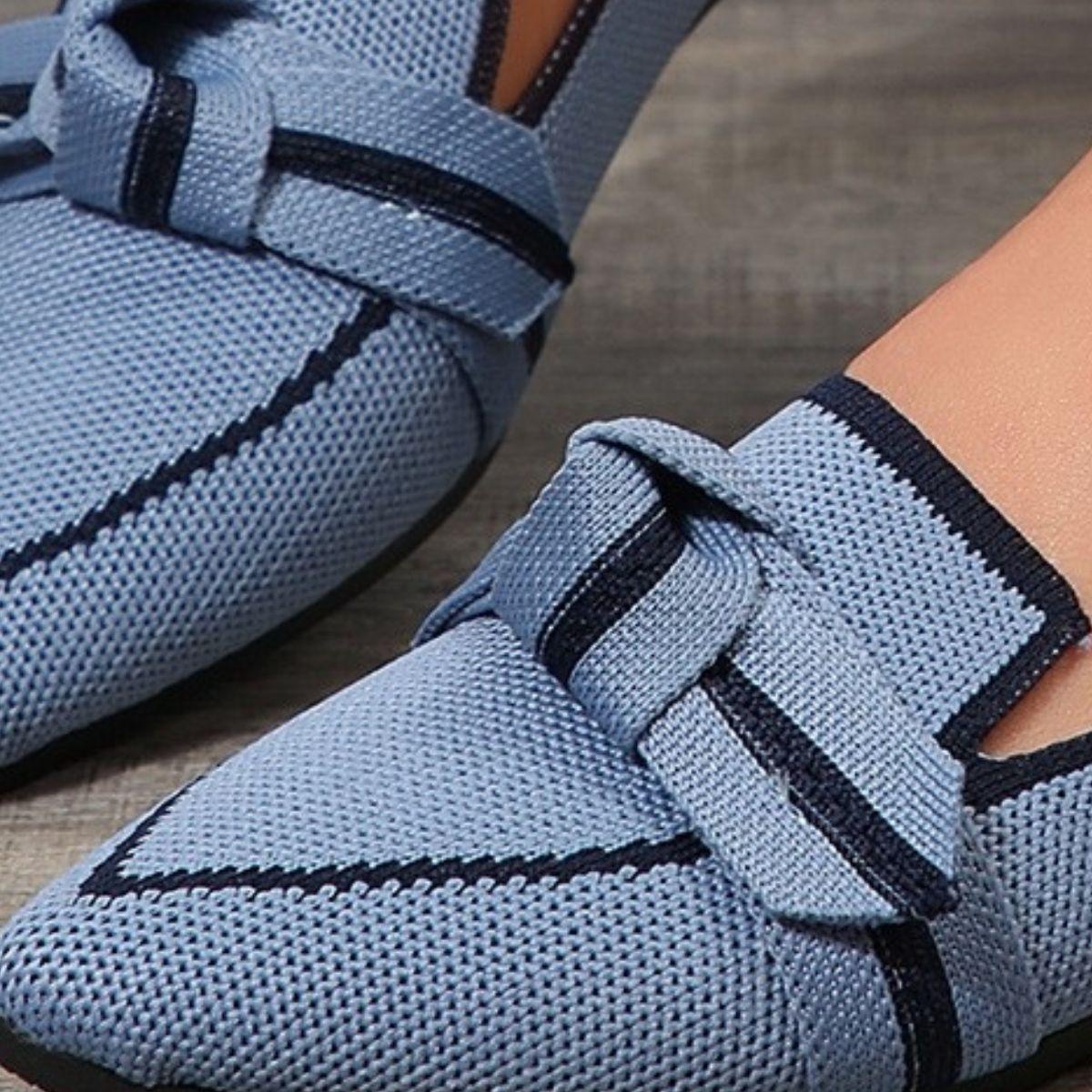 Bow Contrast Trim Point Toe Loafers - Clothes For Her Online Store