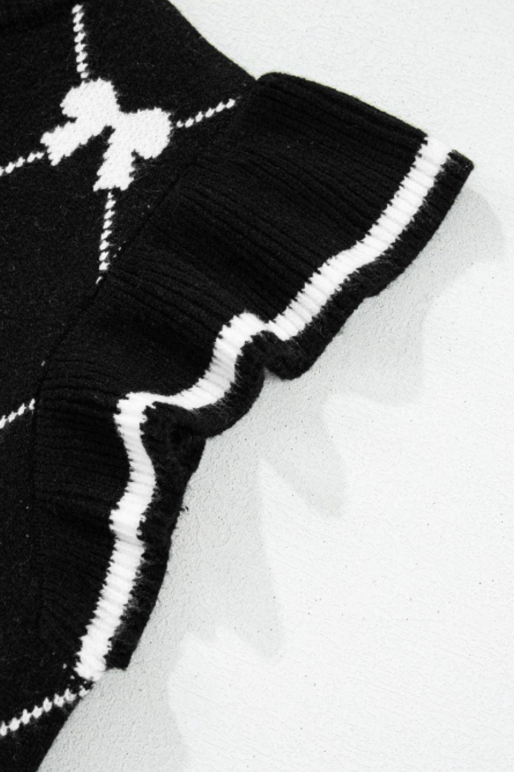 Bow Half Zip Sweater Vest - Clothes For Her Online Store