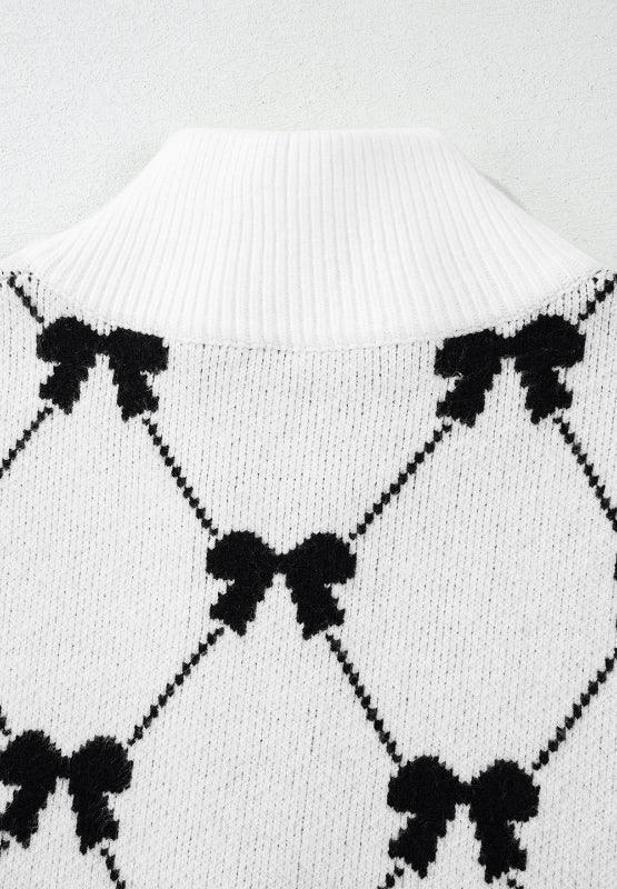 Bow Half Zip Sweater Vest - Clothes For Her Online Store
