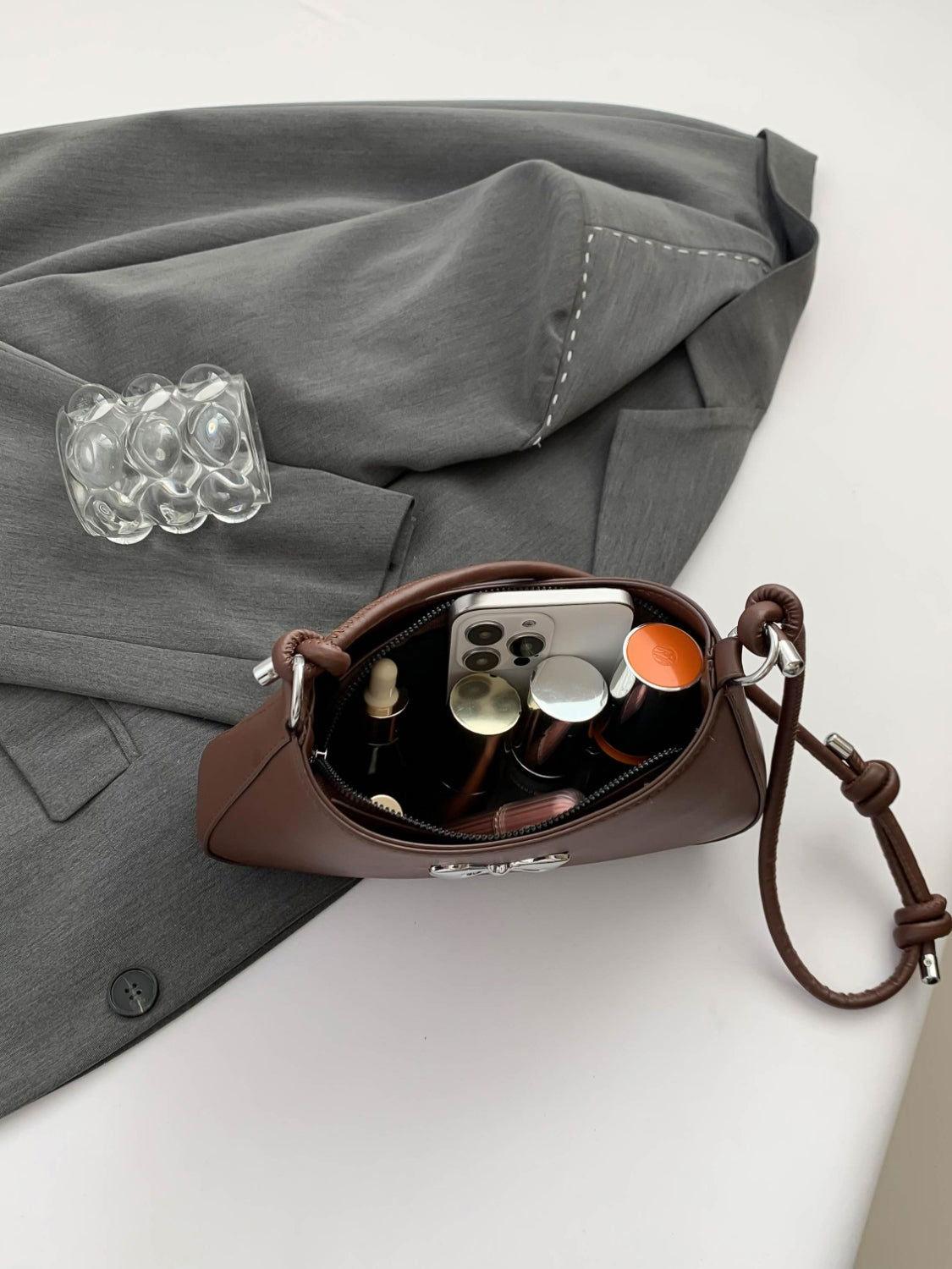Bow PU Leather Knotted Strap Handbag - Clothes For Her Online Store