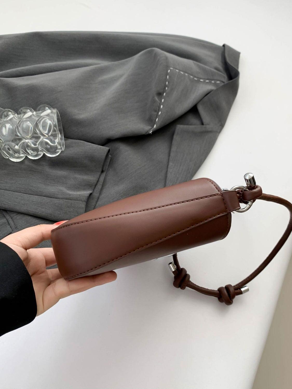 Bow PU Leather Knotted Strap Handbag - Clothes For Her Online Store