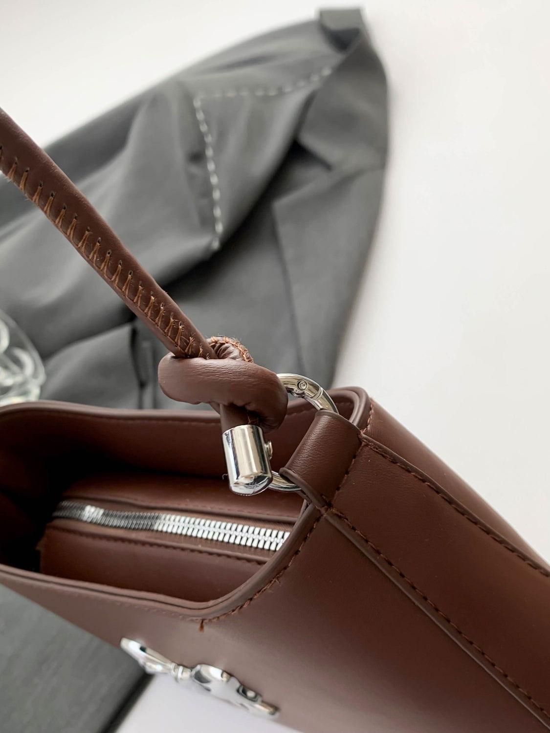 Bow PU Leather Knotted Strap Handbag - Clothes For Her Online Store