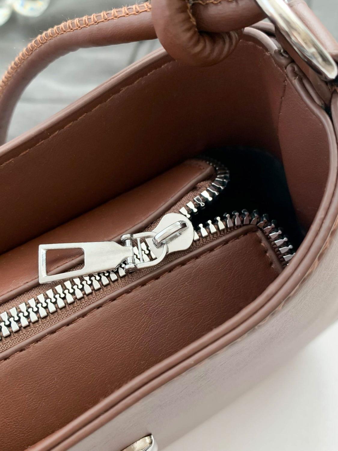 Bow PU Leather Knotted Strap Handbag - Clothes For Her Online Store