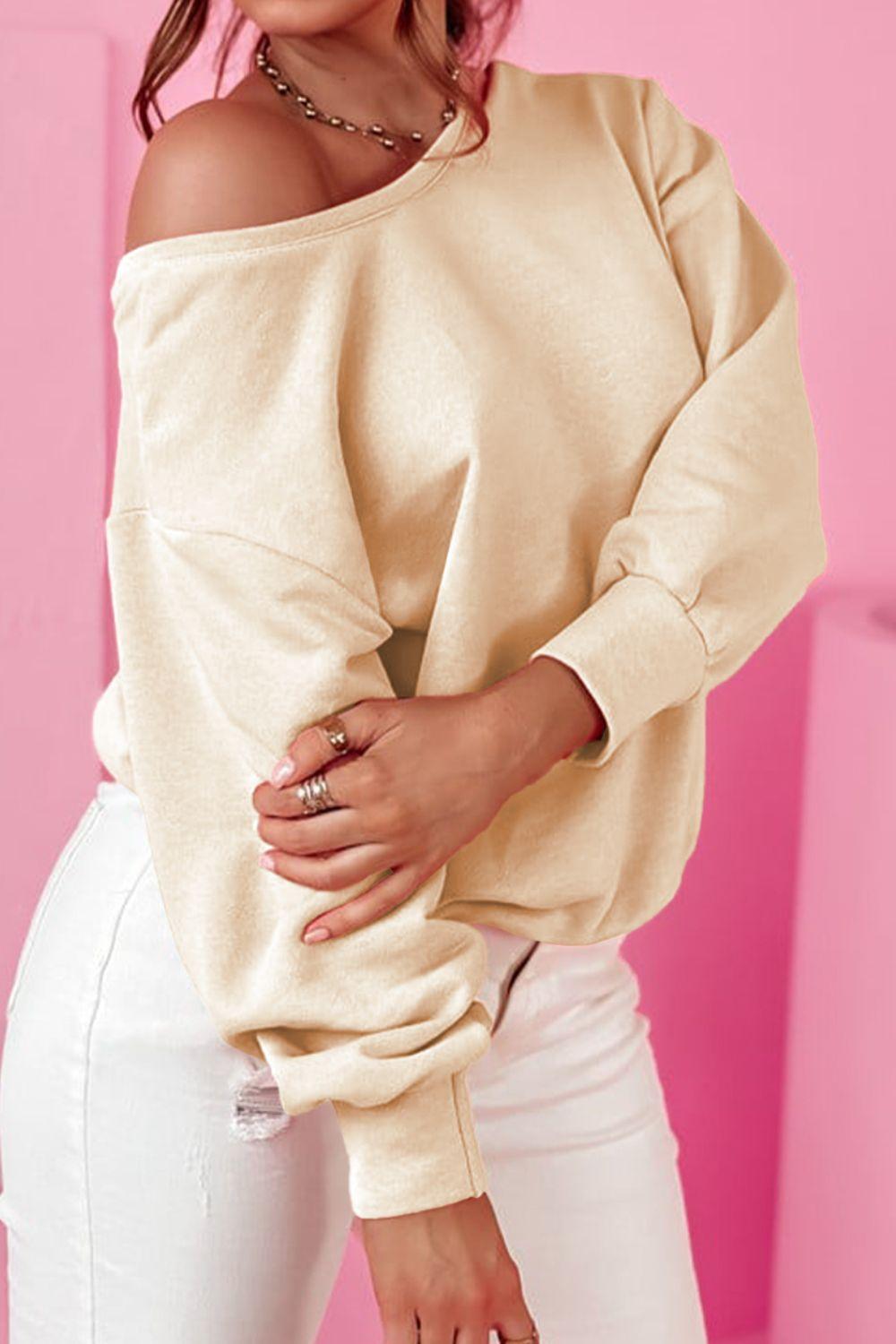 Bow Round Neck Long Sleeve Sweatshirt - Clothes For Her Online Store