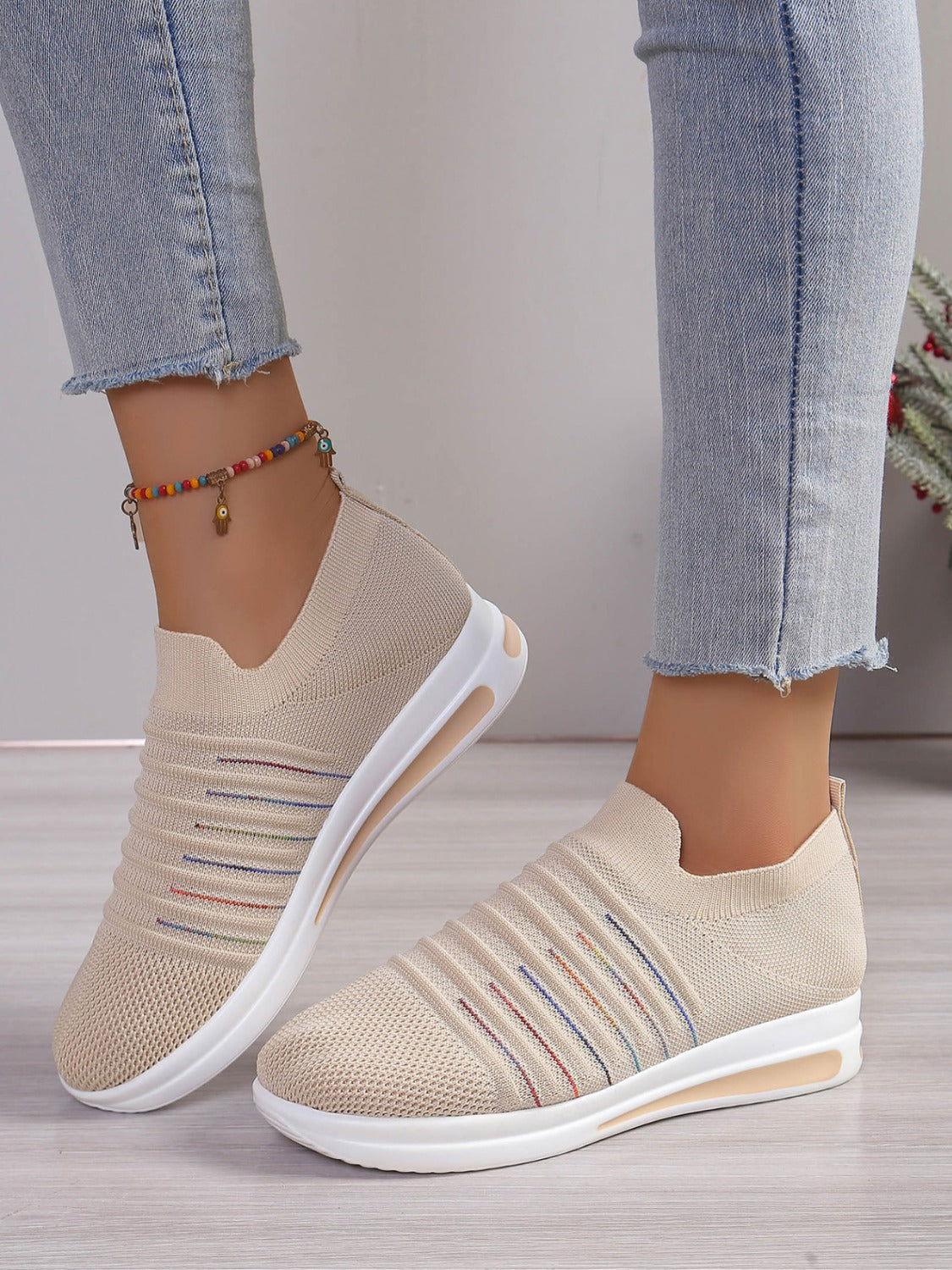Breathable Mesh Wedge Sneakers - Clothes For Her Online Store