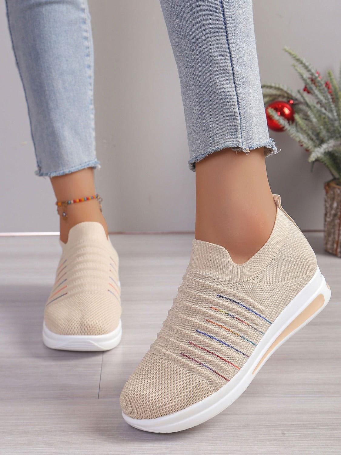 Breathable Mesh Wedge Sneakers - Clothes For Her Online Store