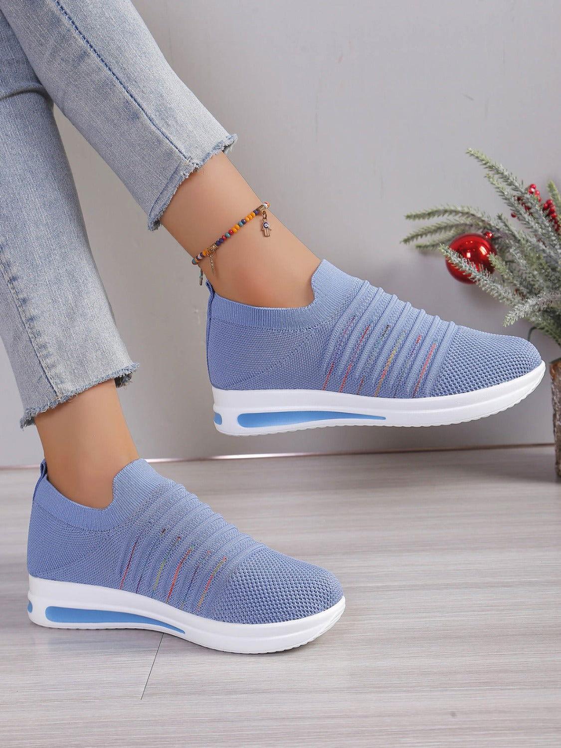Breathable Mesh Wedge Sneakers - Clothes For Her Online Store