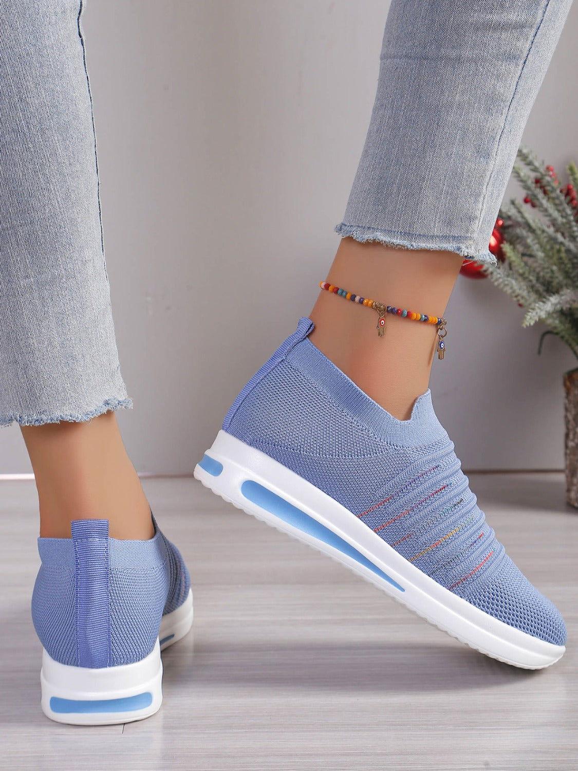 Breathable Mesh Wedge Sneakers - Clothes For Her Online Store