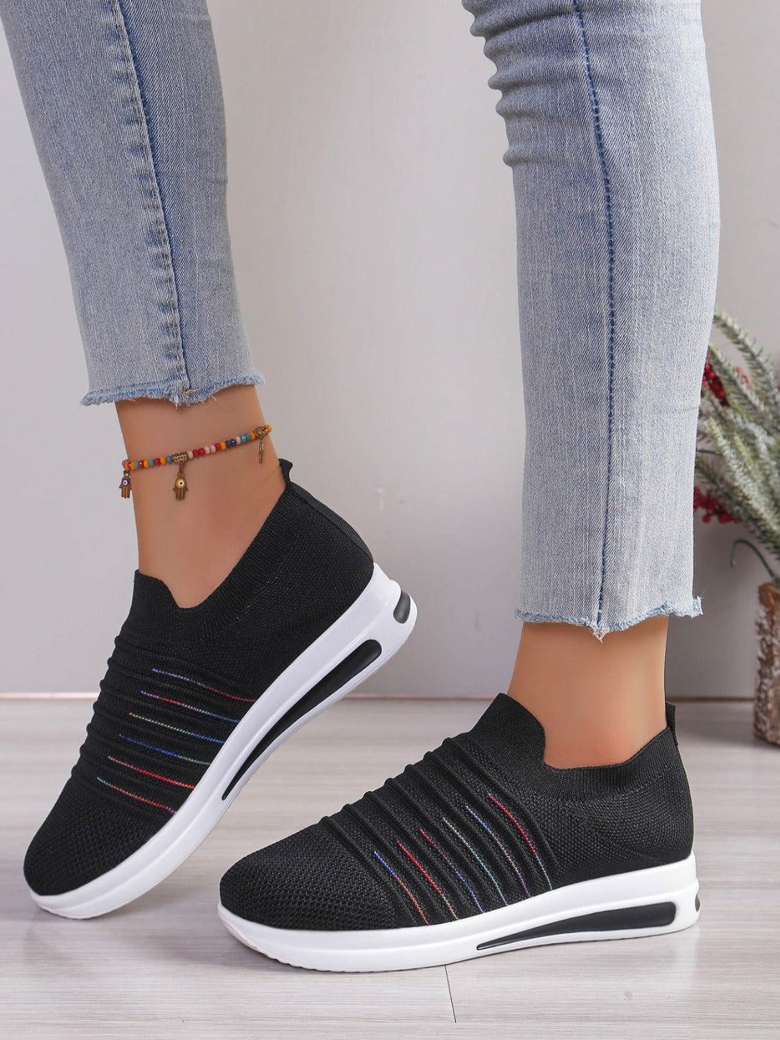 Breathable Mesh Wedge Sneakers - Clothes For Her Online Store