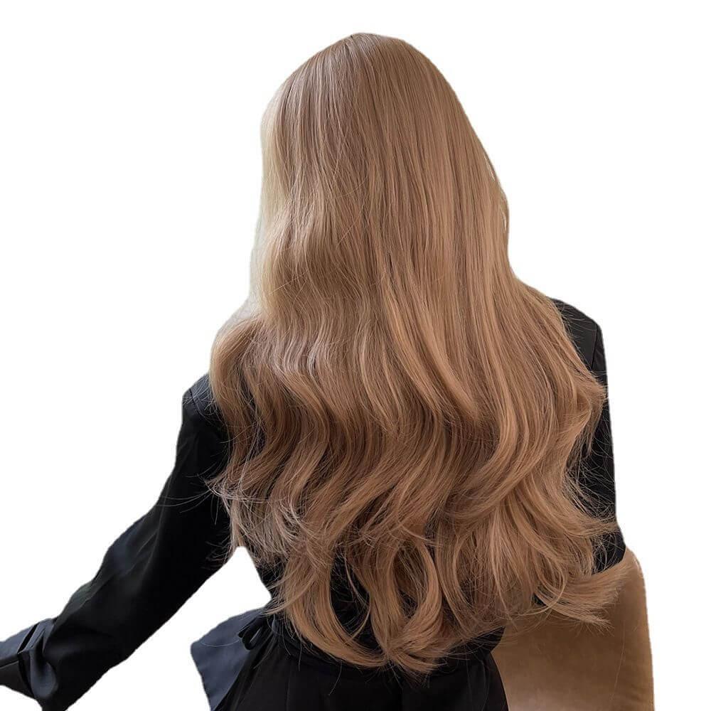 Brown Copper Ginger Long Straight Synthetic Wigs for Women Natural Wave Wigs with Bangs Heat Resistant Cosplay Hair - Clothes For Her Online Store