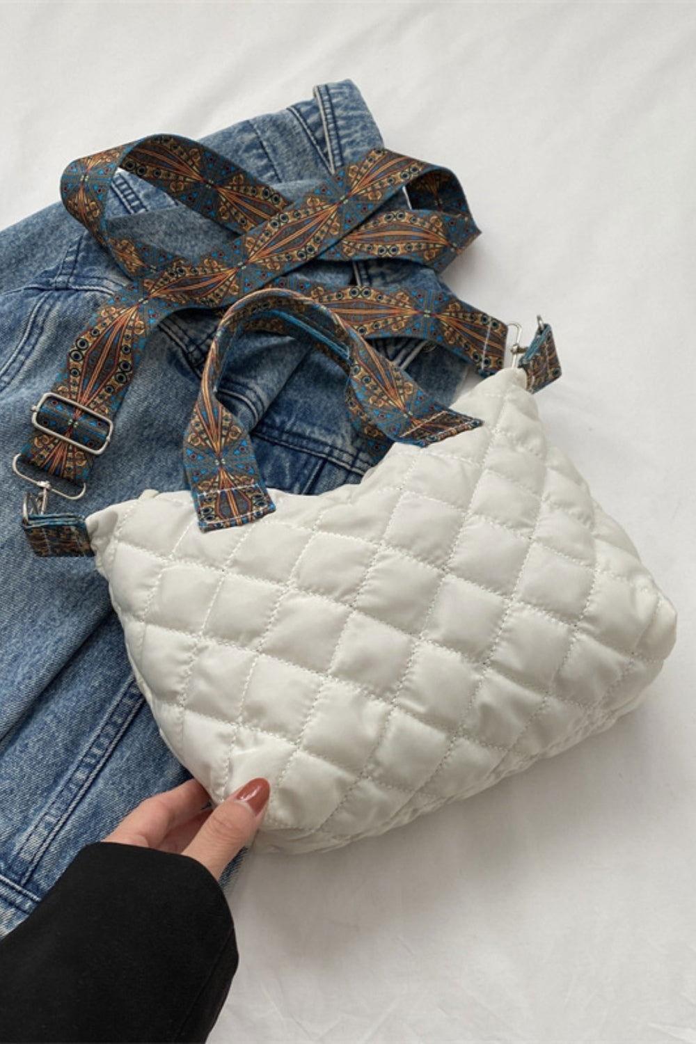 Bubble Textured Printed Strap Handbag - Clothes For Her Online Store