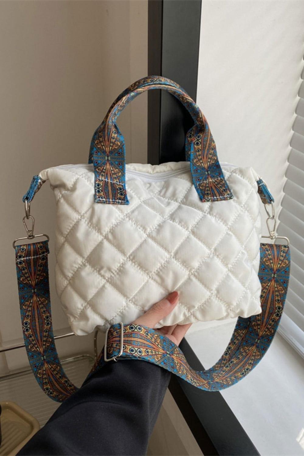 Bubble Textured Printed Strap Handbag - Clothes For Her Online Store