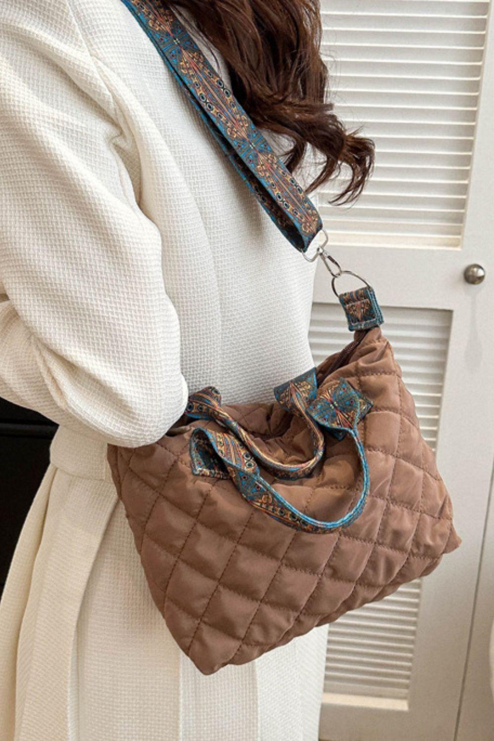 Bubble Textured Printed Strap Handbag - Clothes For Her Online Store