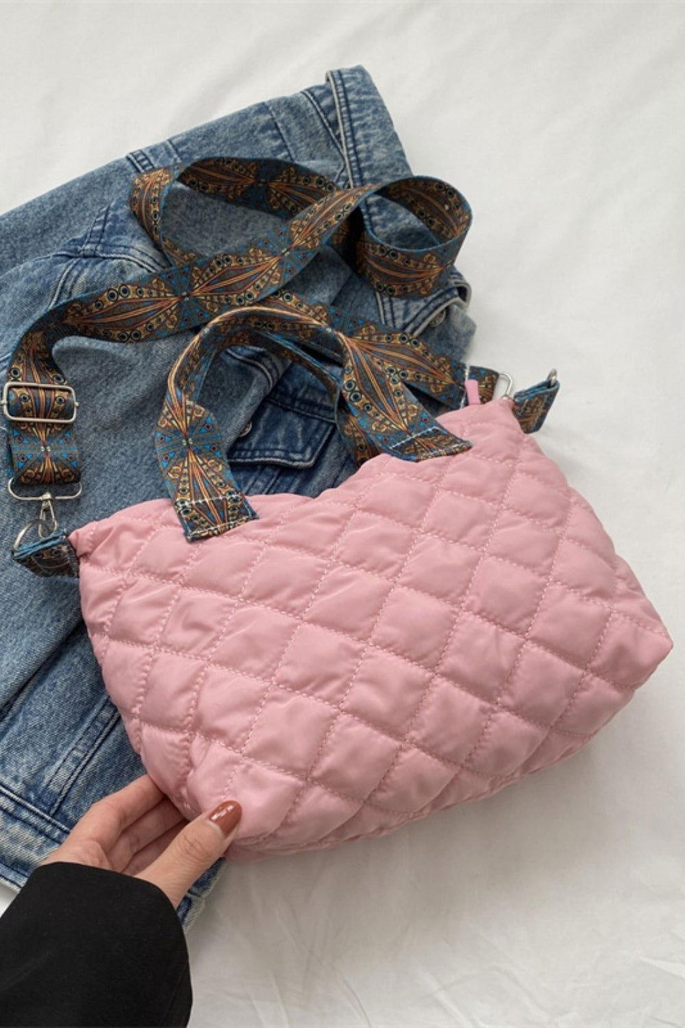 Bubble Textured Printed Strap Handbag - Clothes For Her Online Store
