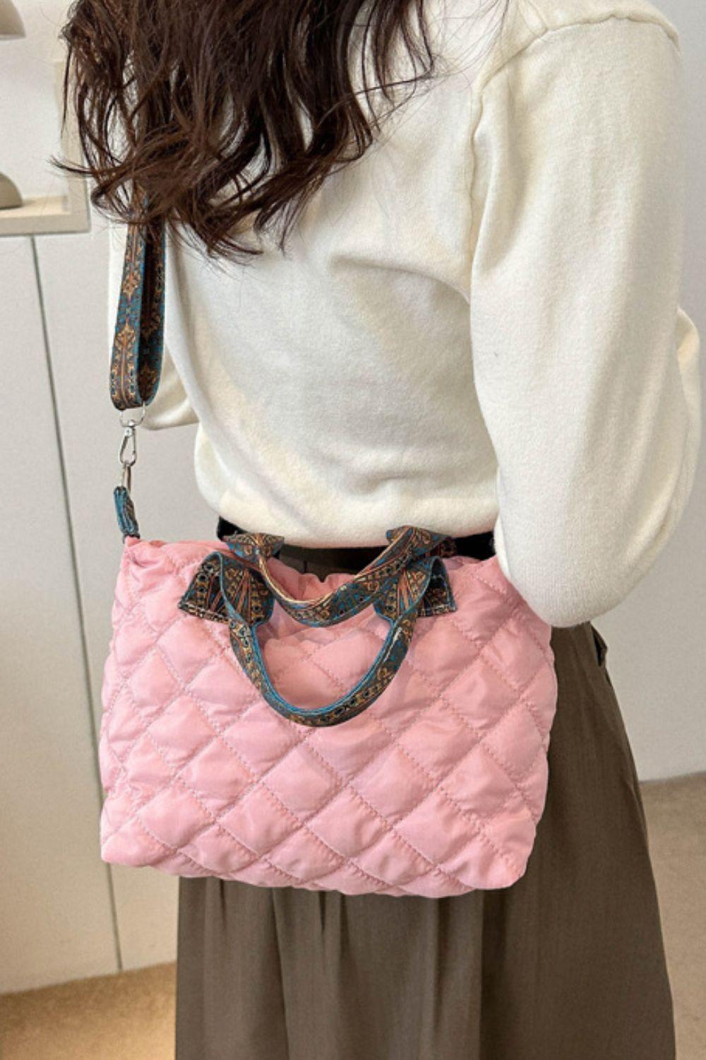 Bubble Textured Printed Strap Handbag - Clothes For Her Online Store