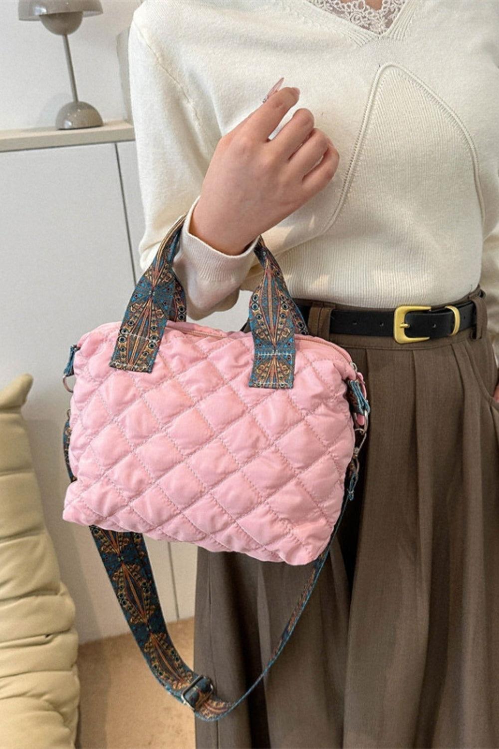 Bubble Textured Printed Strap Handbag - Clothes For Her Online Store