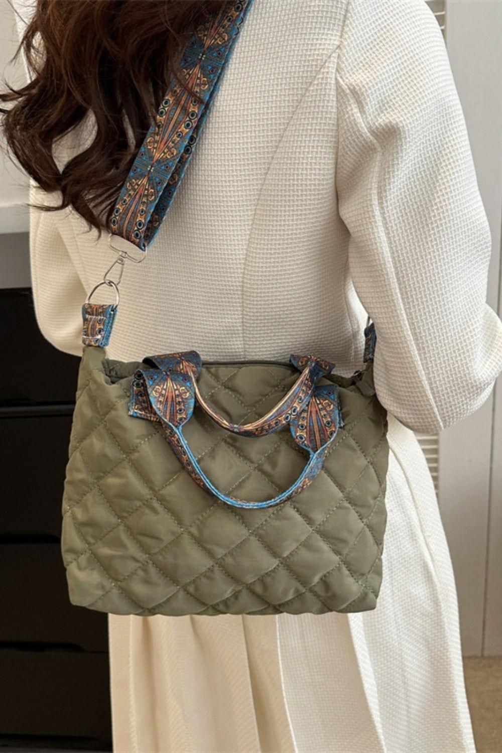 Bubble Textured Printed Strap Handbag - Clothes For Her Online Store