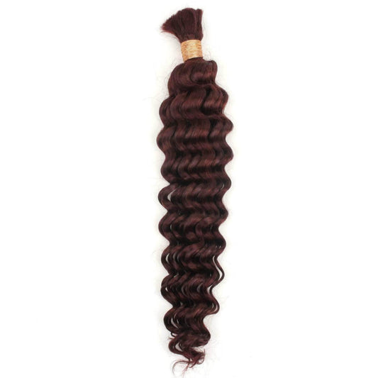 Burgundy Deep Wave Bulk Human Hair Extensions - Clothes For Her Online Store
